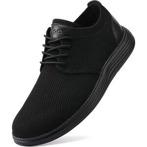 ⚡VILOCY Men's All Black Fashion Business Comfortable Breathable Dress Sneaker